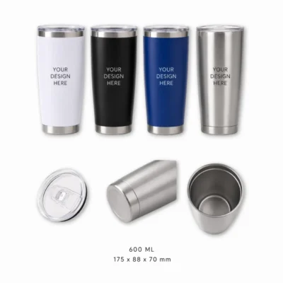 Double Wall Travel Tumbler with Clear Lid