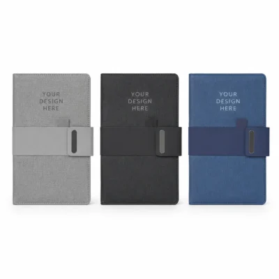 Executive Fabric Notebook with Magnetic Strap