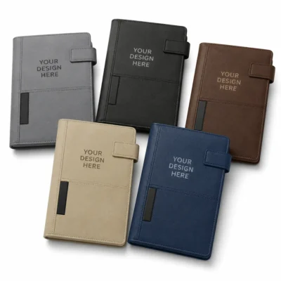 PU Notebook with Front Pocket & Magnetic Flap
