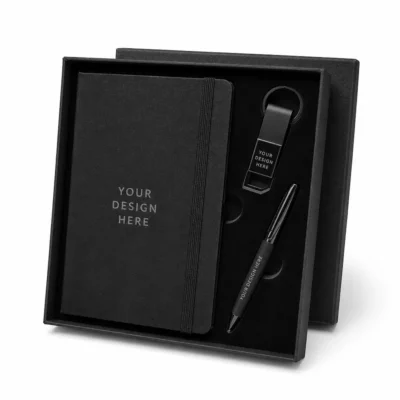 Premium Gift Set with A5 Notebook, Pen & Keyring