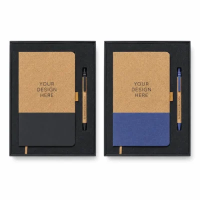Eco-Friendly Cork & PU Notebook with Cork Pen Gift Set