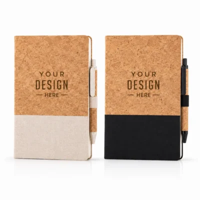 Eco-Friendly Cork & Recycled Cotton Notebook with Pen
