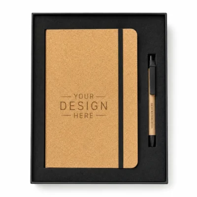 Eco-Friendly Recycled Cork Notebook & Pen Gift Set