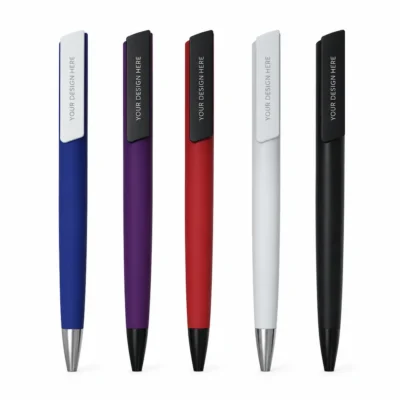 Matte Plastic Ballpoint Pen with Flat Clip
