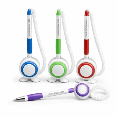Plastic Ballpoint Pen with Desk Stand