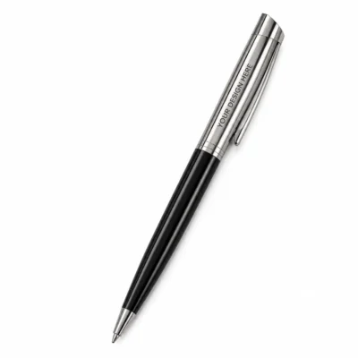 Premium Metal Ballpoint Pen with Black Barrel
