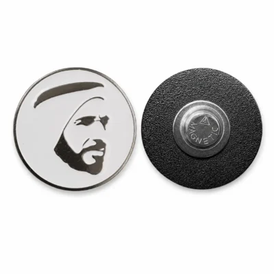 Sheikh Zayed Silhouette Round Magnetic Badge