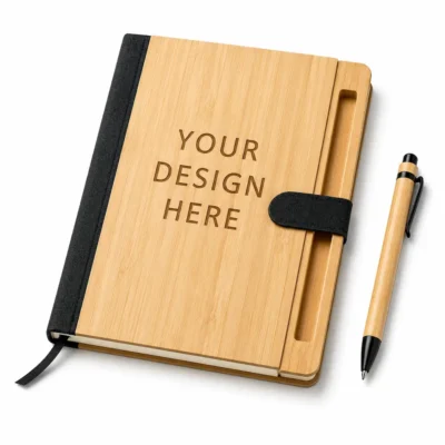 A5 Bamboo & rPET Notebook with Pen