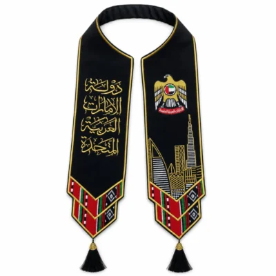 UAE National Day Skyline Heritage Embroidered Scarf