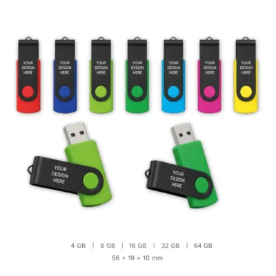Black Swivel USB Flash Drive