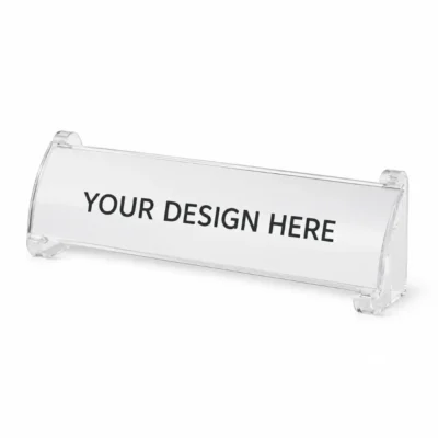 Curved Acrylic Desk Nameplate Holder