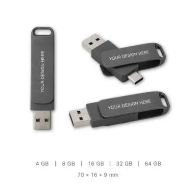 Dual Connector USB-A & USB-C Flash Drive