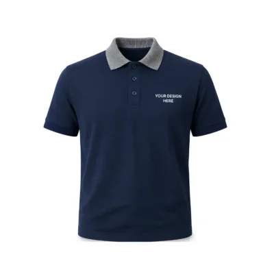 Contrast Jacquard Collar Polo Shirt