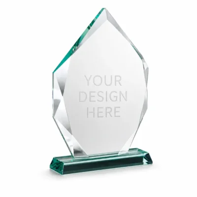 Iceberg-Shaped Crystal Award with Glass Base & Premium Gold-Lock Gift Box