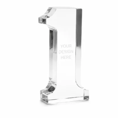 Number One Crystal Trophy with Premium Gold-Lock Gift Box