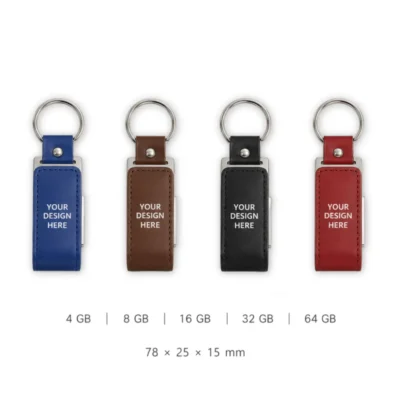 PU Leather Loop USB Flash Drive Keychain