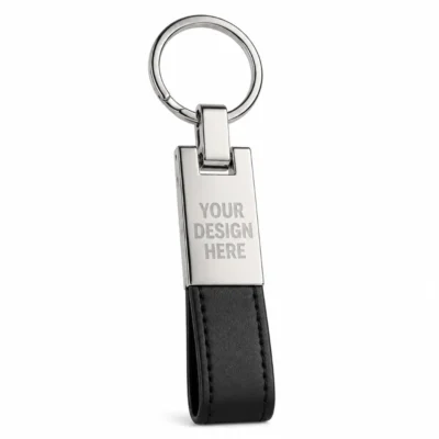 PU Leather Strap Metal Keychain