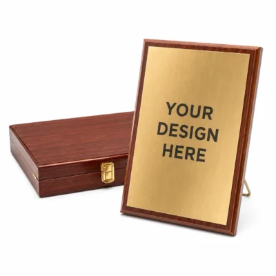 Portrait Wooden Plaque with Stand and Presentation Box