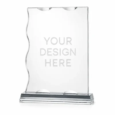 Rectangle-Shaped Premium Crystal Award with Glass Base & Gift Box