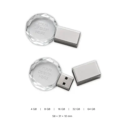 Round Crystal USB Flash Drive