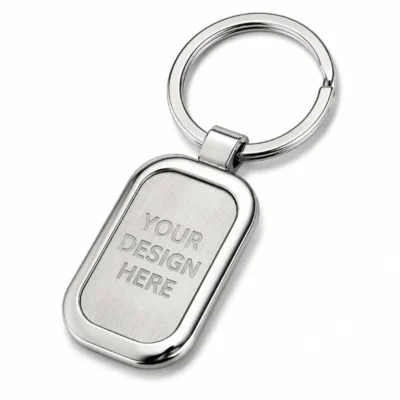 Rounded Rectangle Metal Keychain