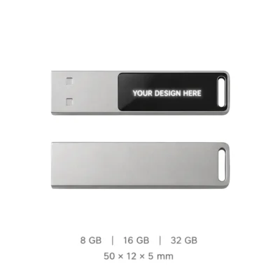 Slim Metal Light-Up USB Flash Drive