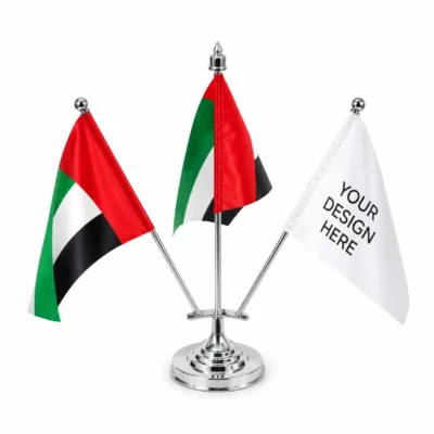Three-Pole Metal Desktop Flag Stand
