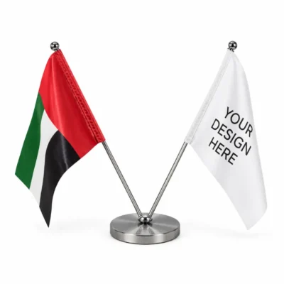 V-Shaped Double-Pole Table Flag Stand